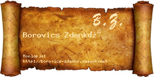 Borovics Zdenkó névjegykártya